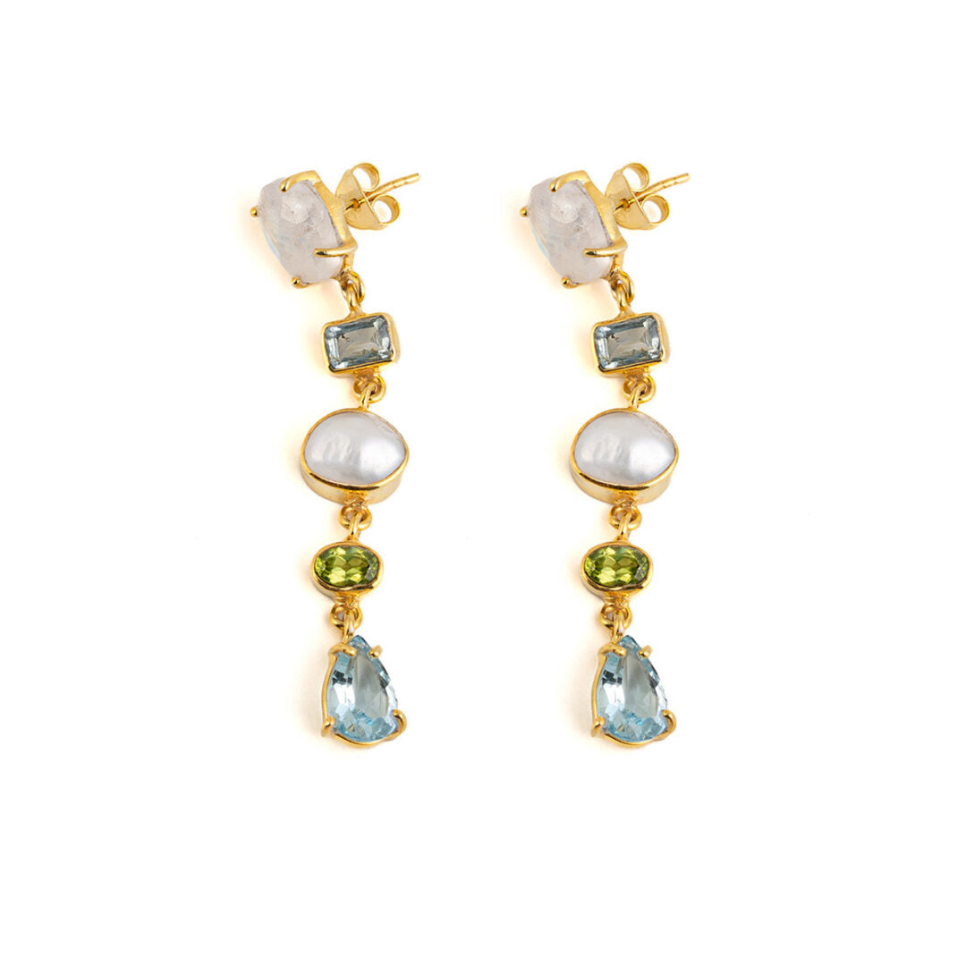 Multistone Dangle Earrings