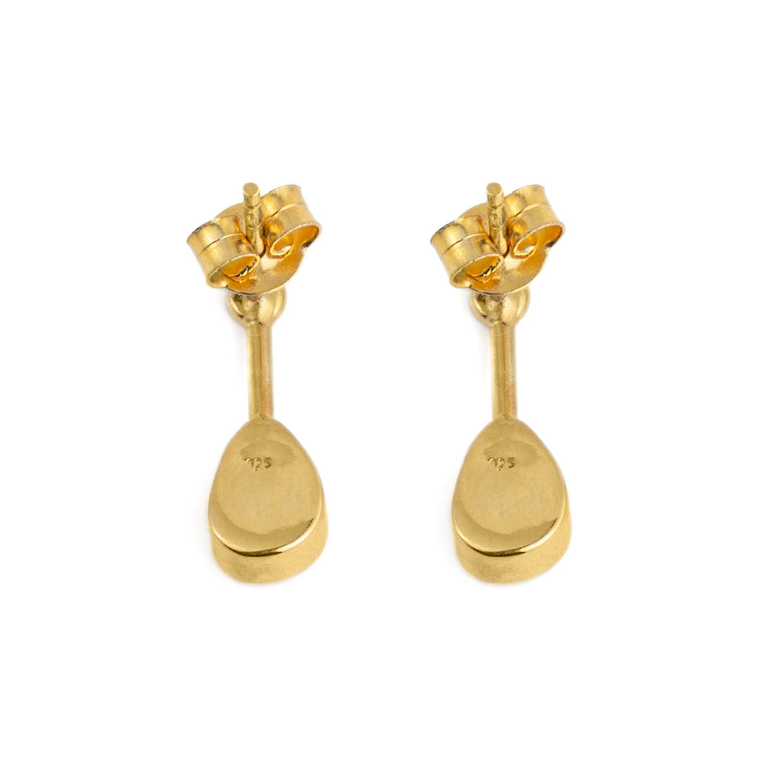 Peridot Drop Earrings - 925 Sterling Silver and Gold Plated