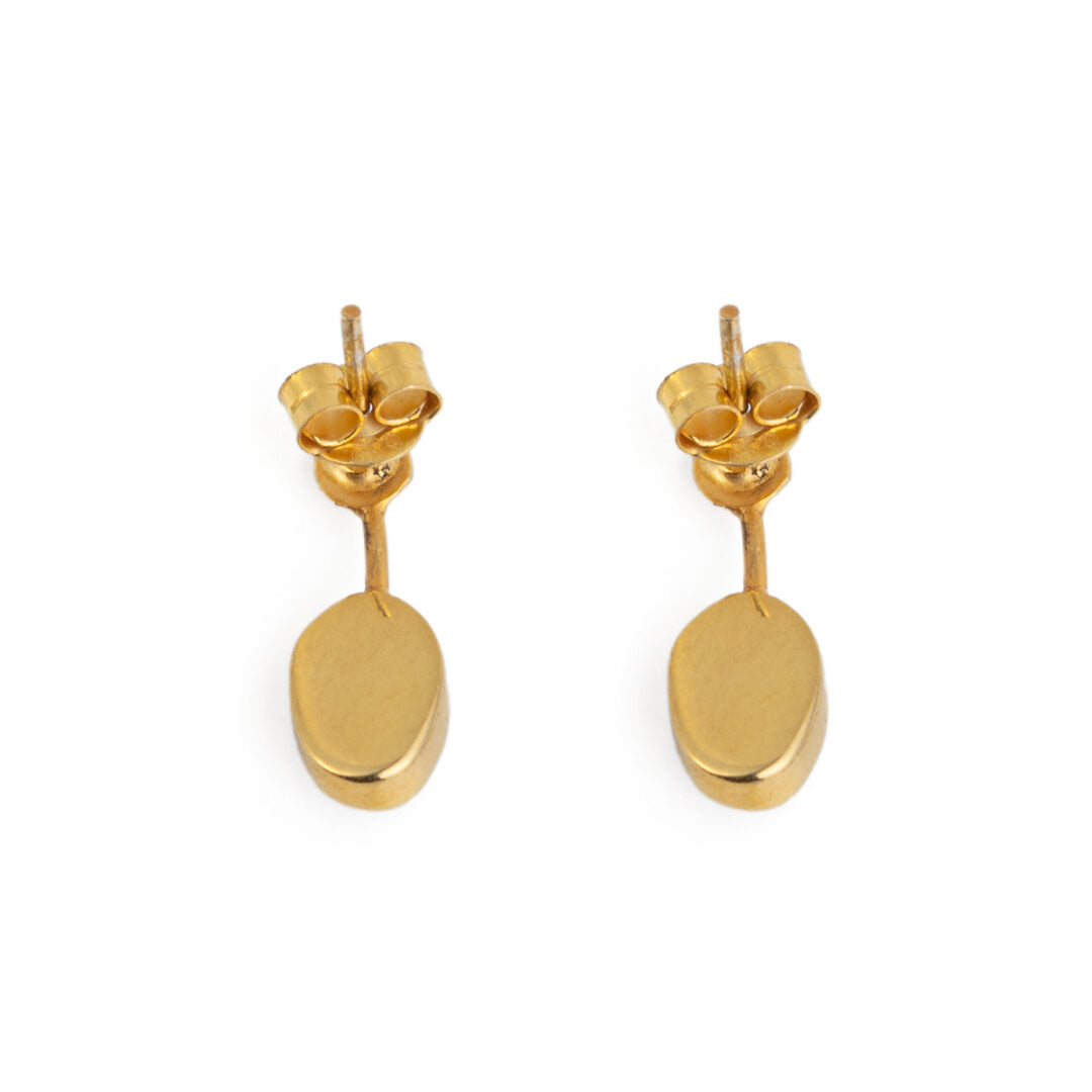 Garnet Drop Earrings - 925 Sterling Silver and Gold Plated