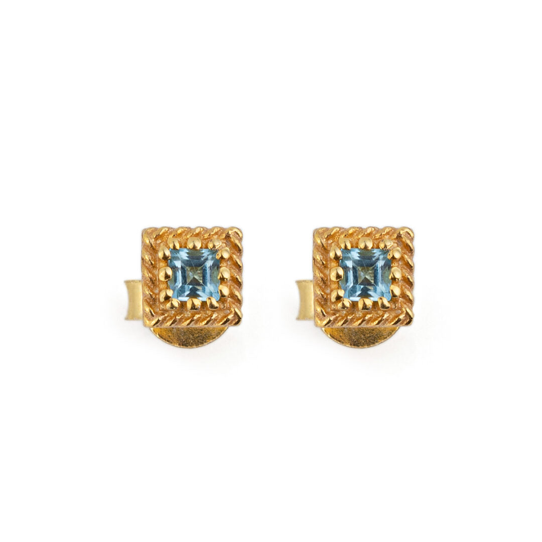 Blue Topaz Stud Earrings