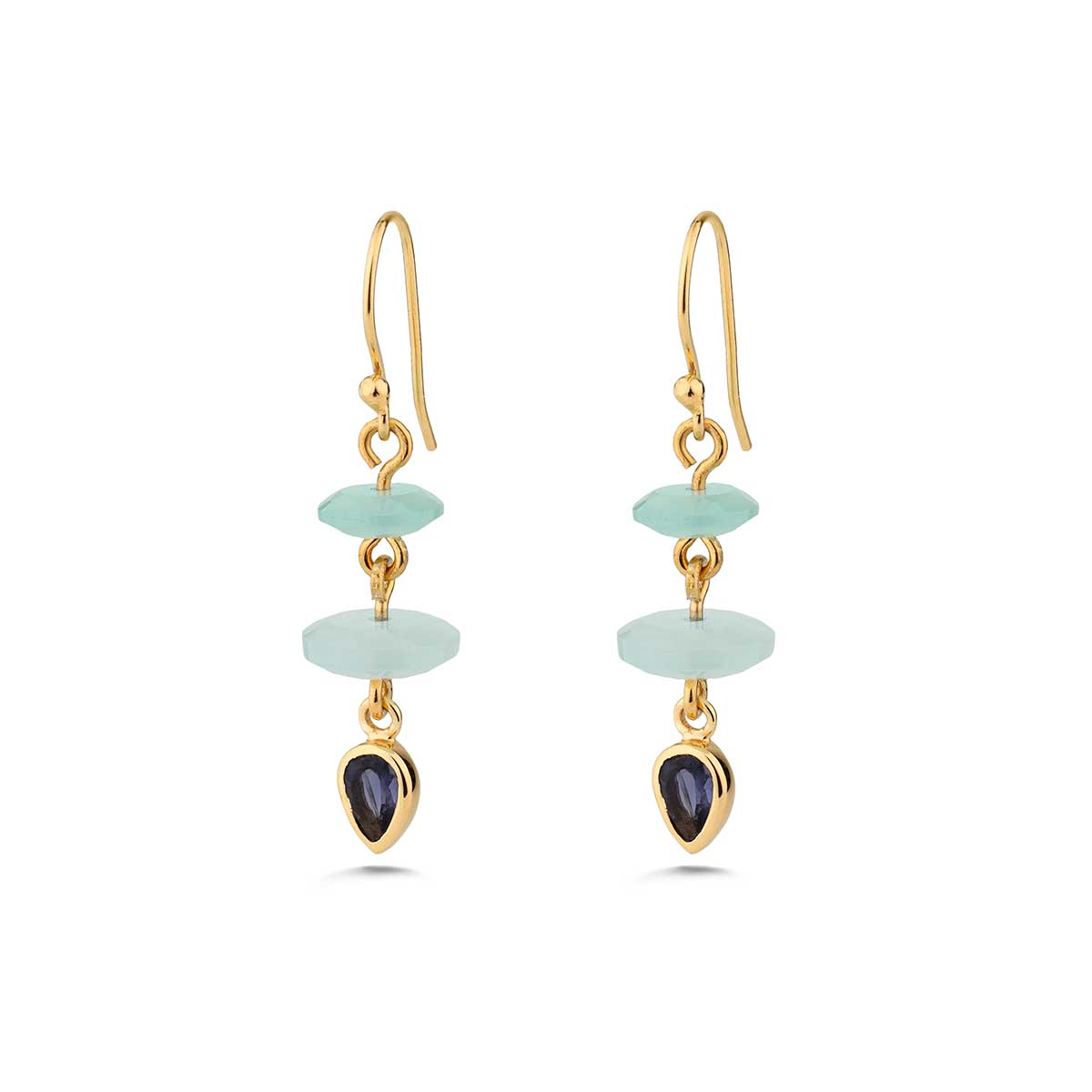 Aquamarine Dangle Earrings in 925 Sterling Silver