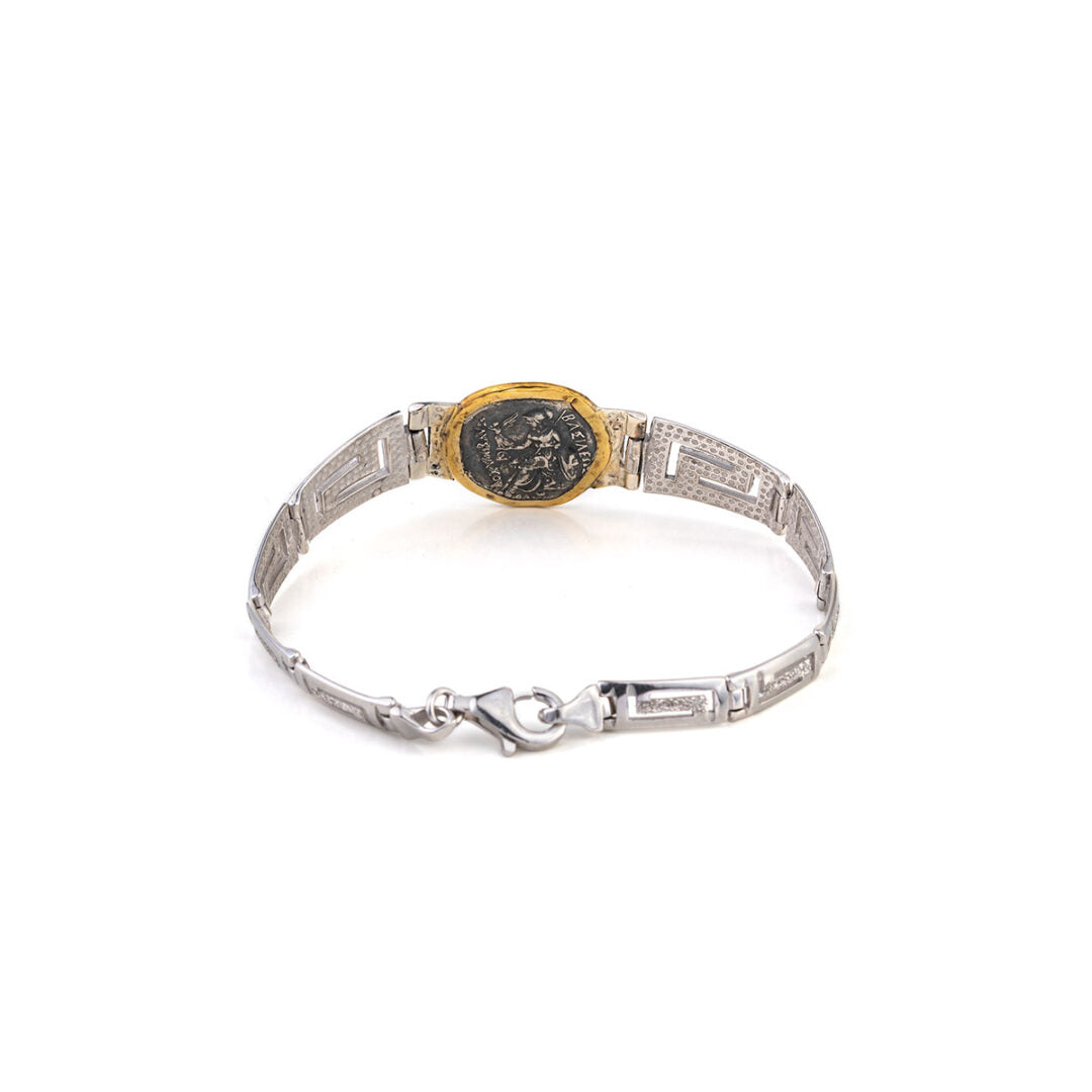 Alexander the Great Bracelet – 925 Sterling Silver and 14K Gold