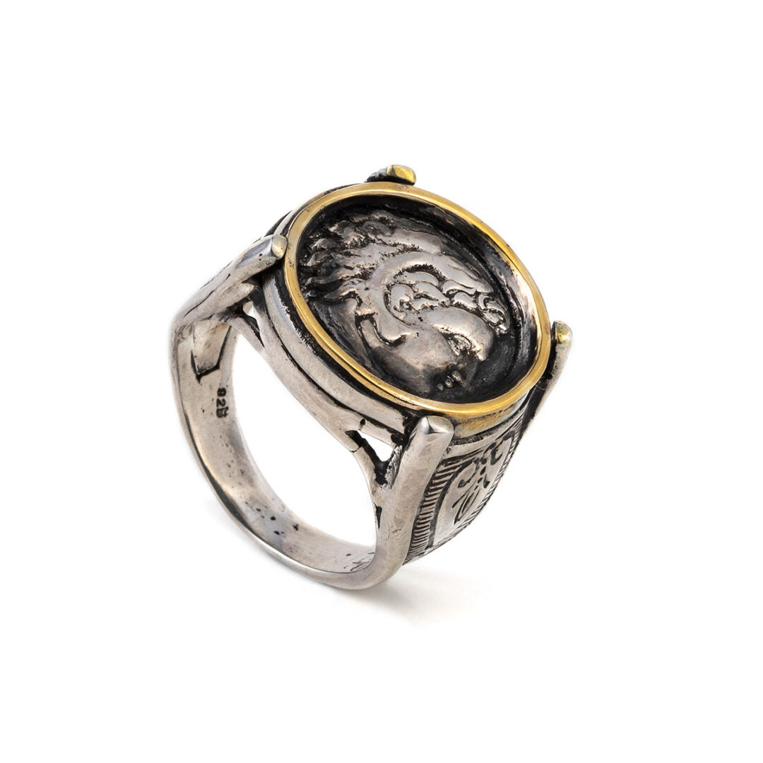 Hercules Ring - 925 Sterling Silver and 14K Gold