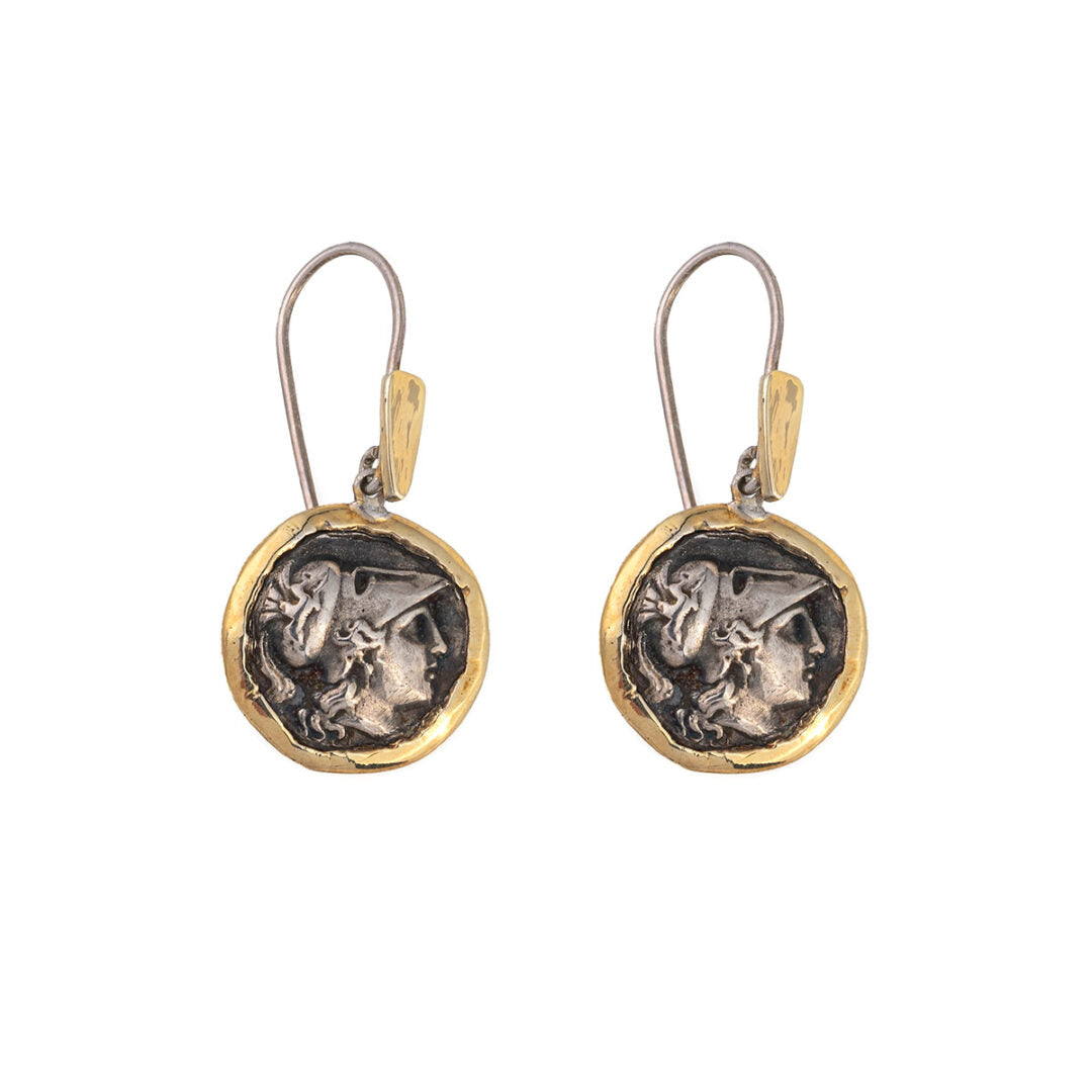 Athena Dangle Earrings – 925 Sterling Silver and 14K Gold