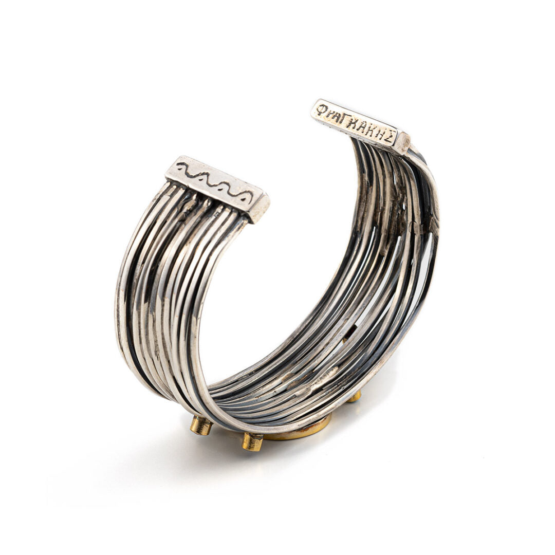 Goddess Athena Cuff Bracelet - 18K Gold and 925 Sterling Silver
