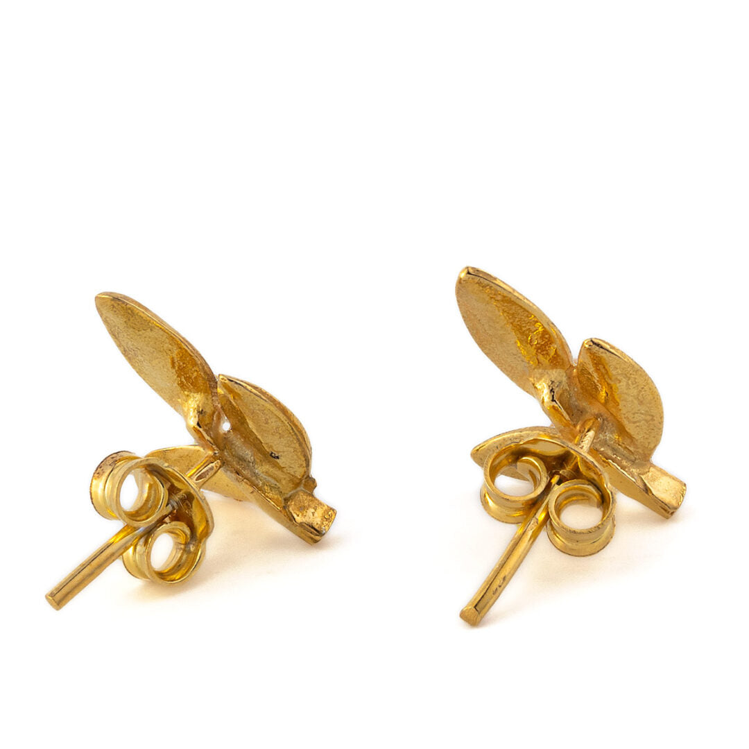 Leaf Stud Earrings – Sterling Silver and Gold Plated