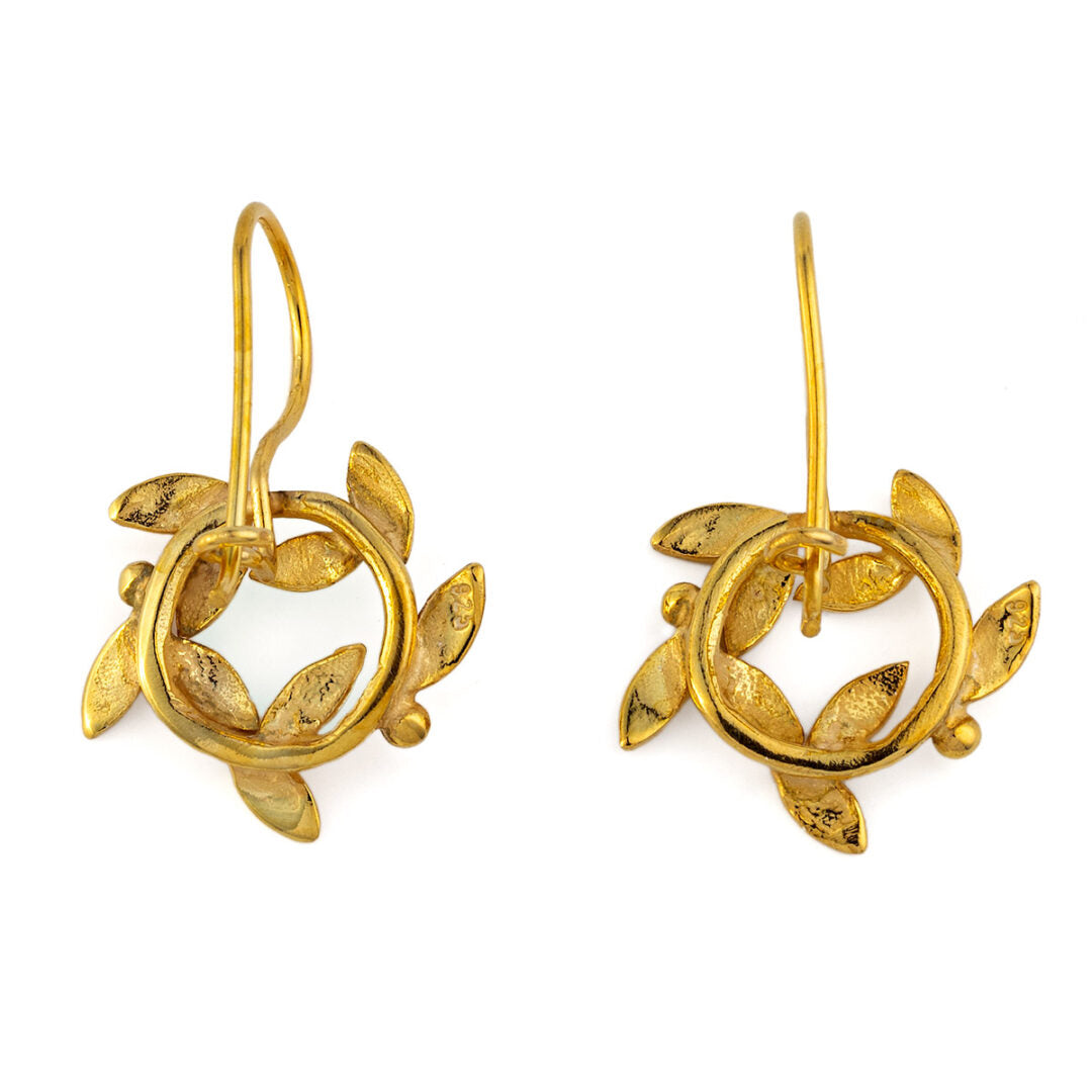 Olive Wreath Earrings – Sterling Silver and Gold Plated