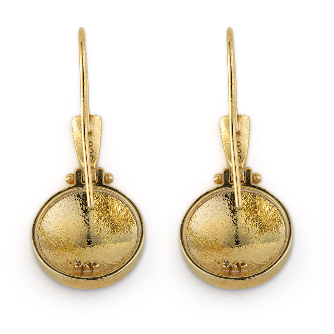 Vergina Sun Earrings - Sterling Silver and Gold Plated