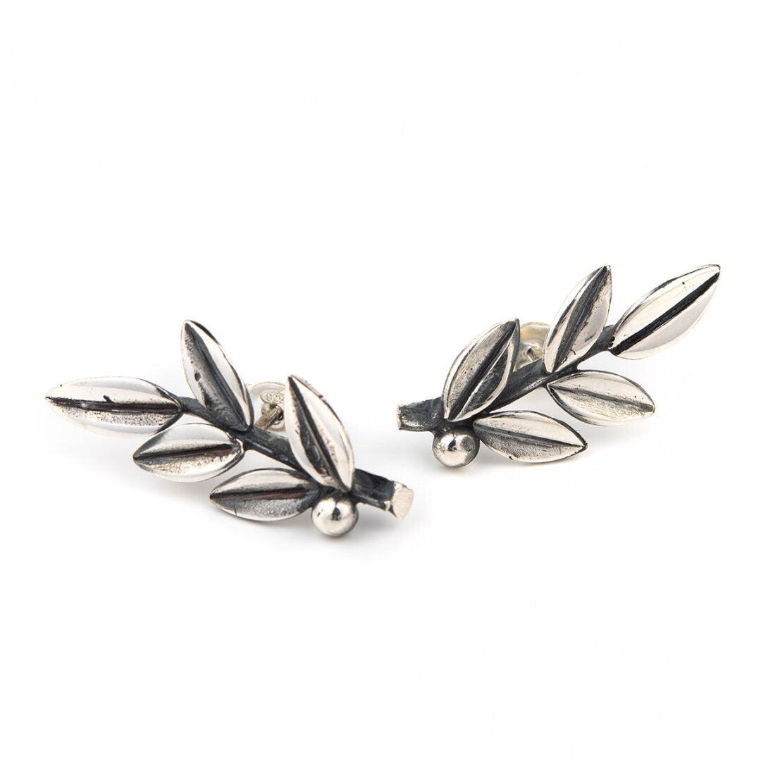 Olive Leaf Earrings - Sterling Silver and Gold Plated