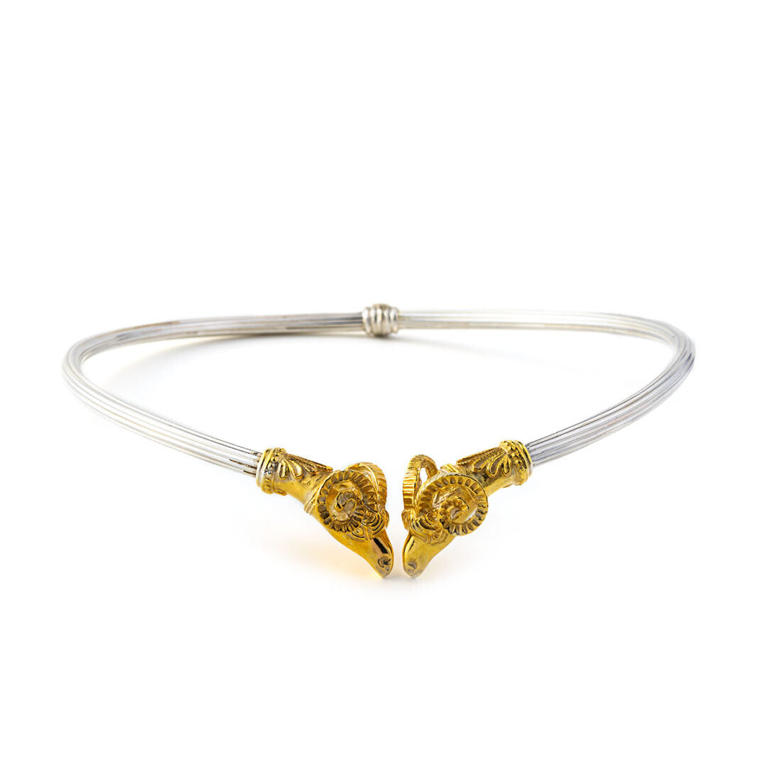 Rams Head Necklace – Sterling Silver and Gold Plated