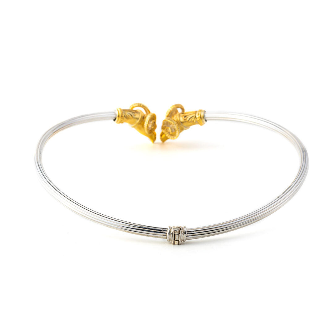 Rams Head Necklace – Sterling Silver and Gold Plated