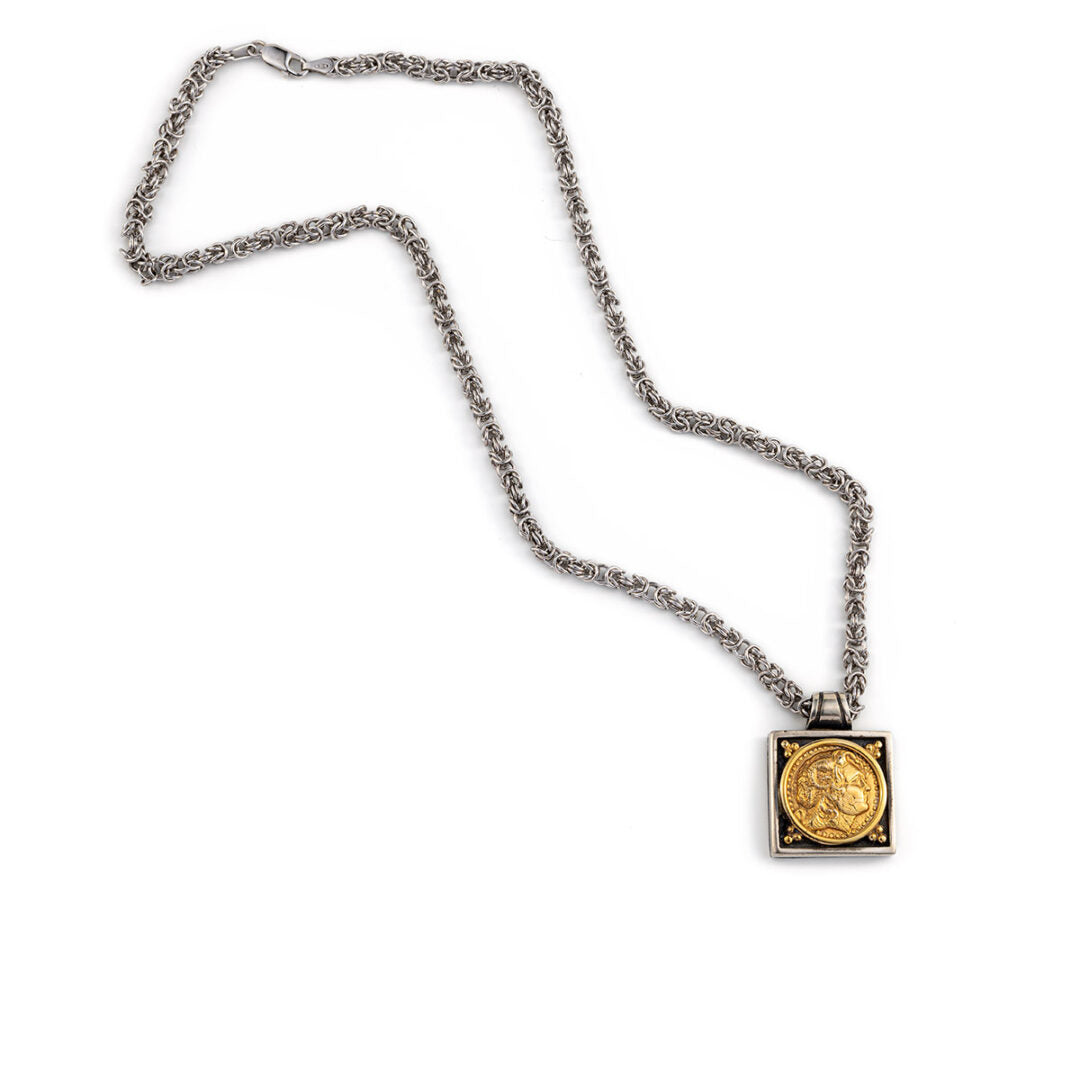 Alexander the Great Pendant - 14K Gold and Sterling Silver