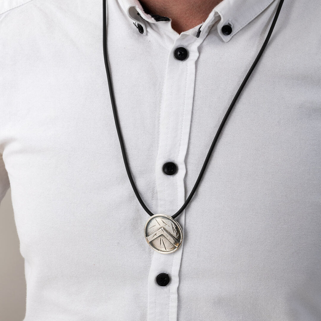 Spartan Shield Pendant - 925 Sterling Silver