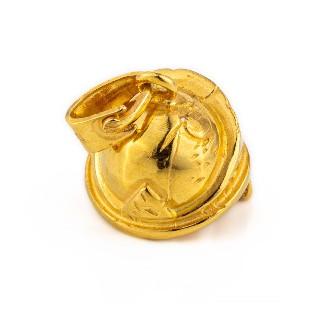 Spartan Helmet Pendant - Sterling Silver and gold plated