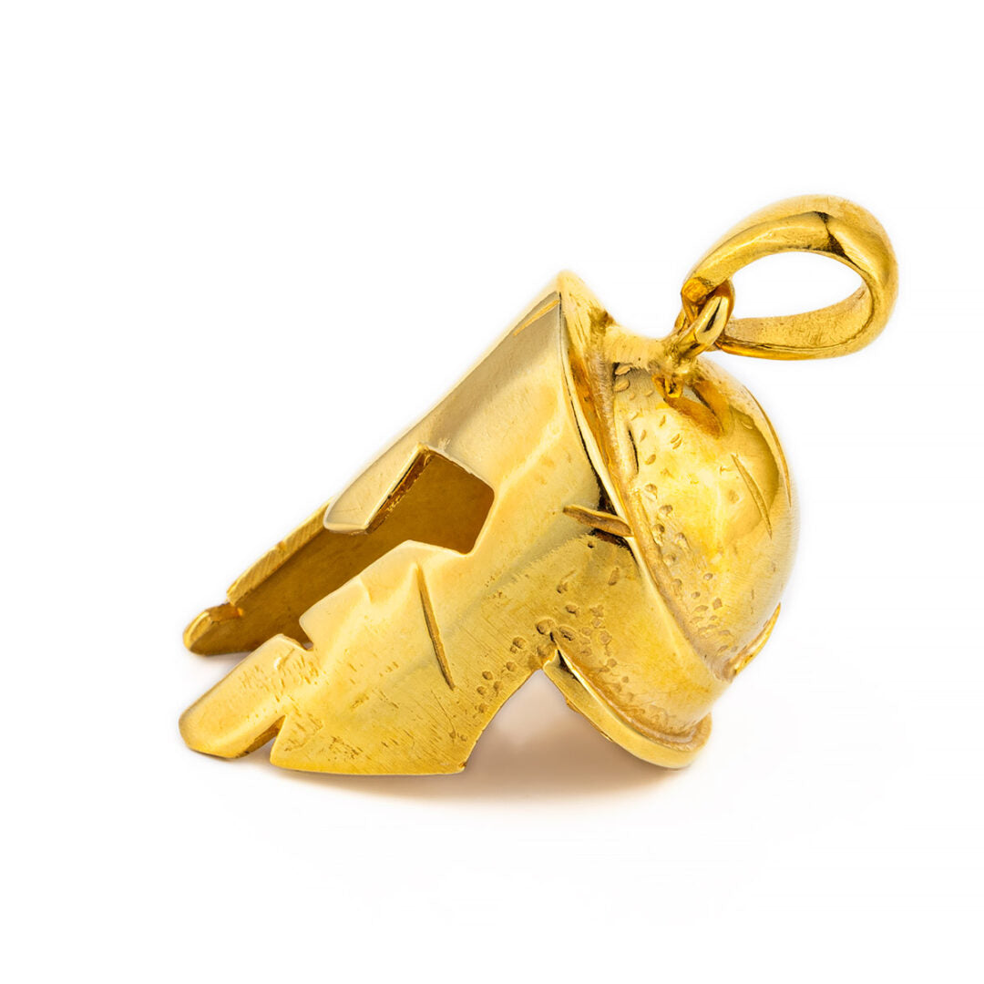 Spartan Helmet Pendant - Sterling Silver and gold plated