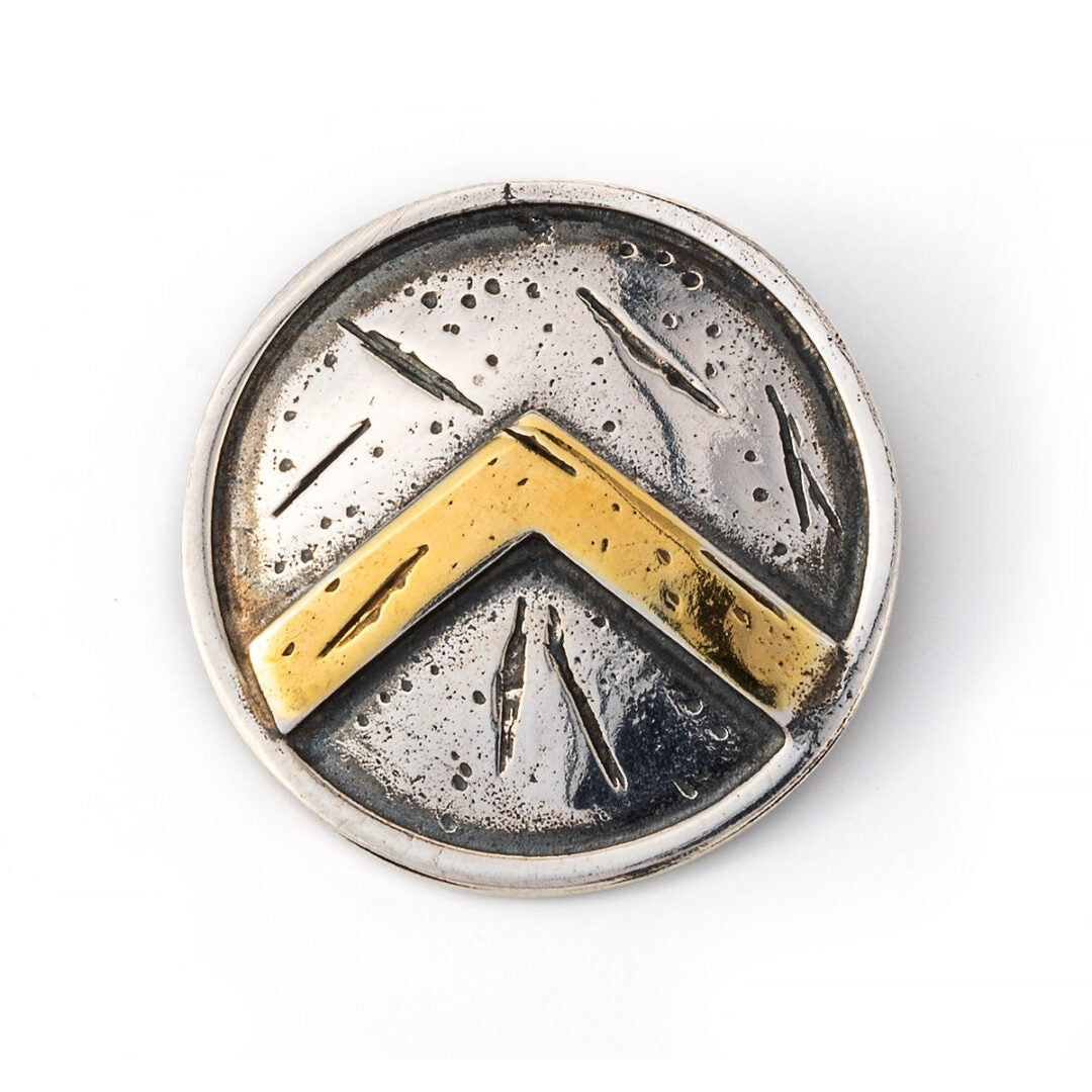 Spartan Shield Pendant - Sterling Silver &amp; Gold Plated