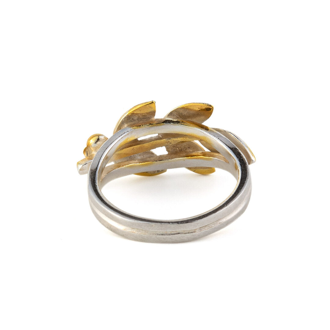 Leaf Ring – 925 Sterling Silver Gold Plated