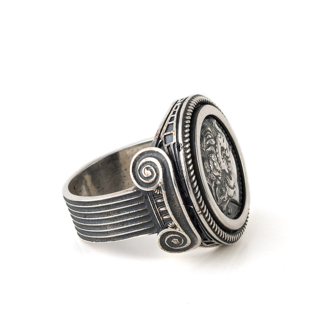 Alexander the Great Portrait Coin Ring – 925 Sterling Silver