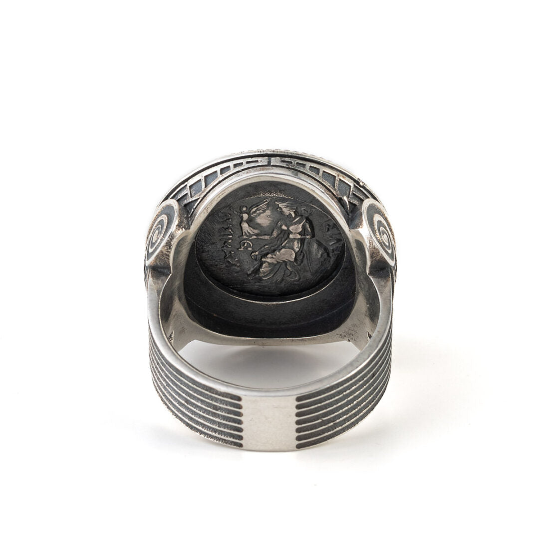 Alexander the Great Portrait Coin Ring – 925 Sterling Silver