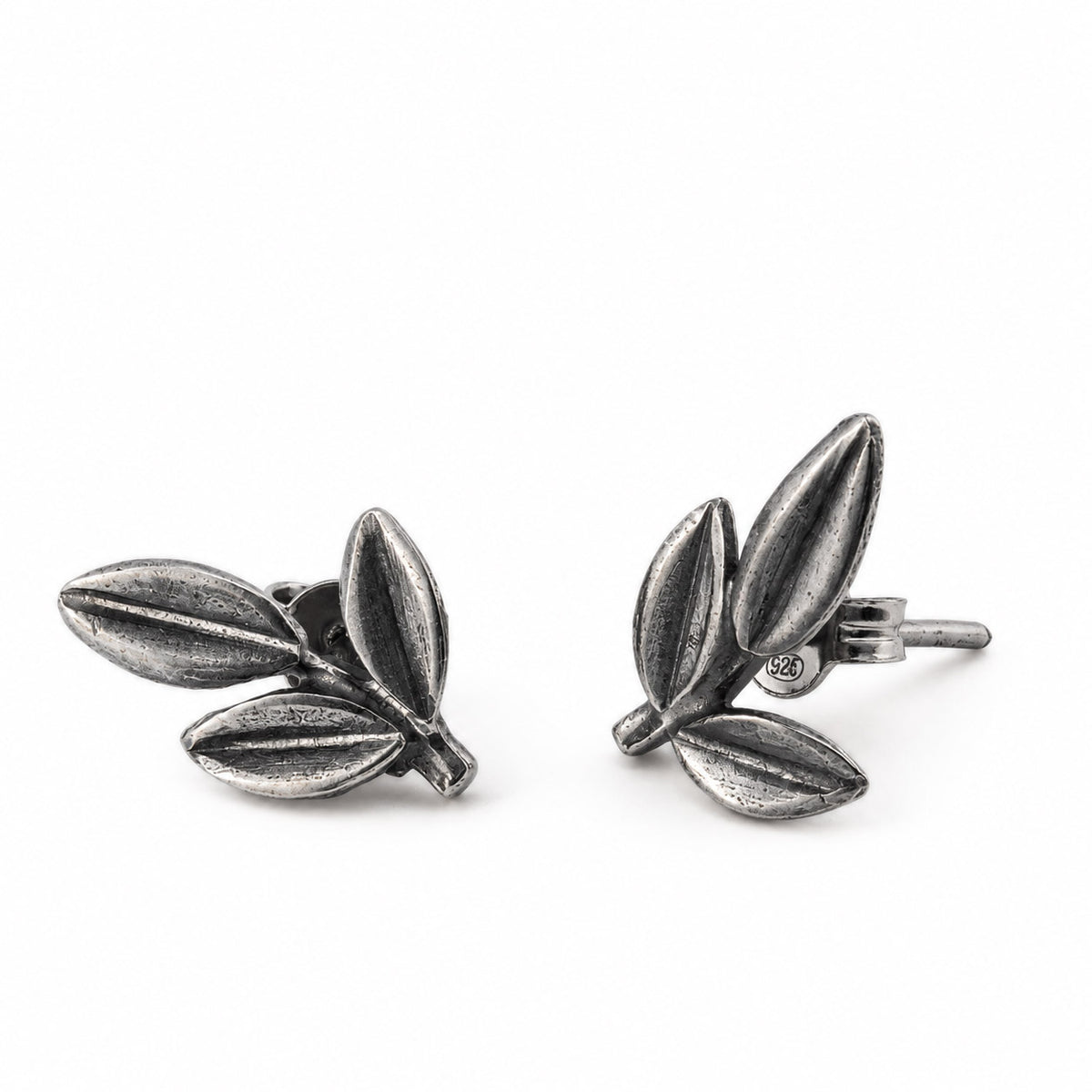 Leaf Stud Earrings – Sterling Silver and Gold Plated