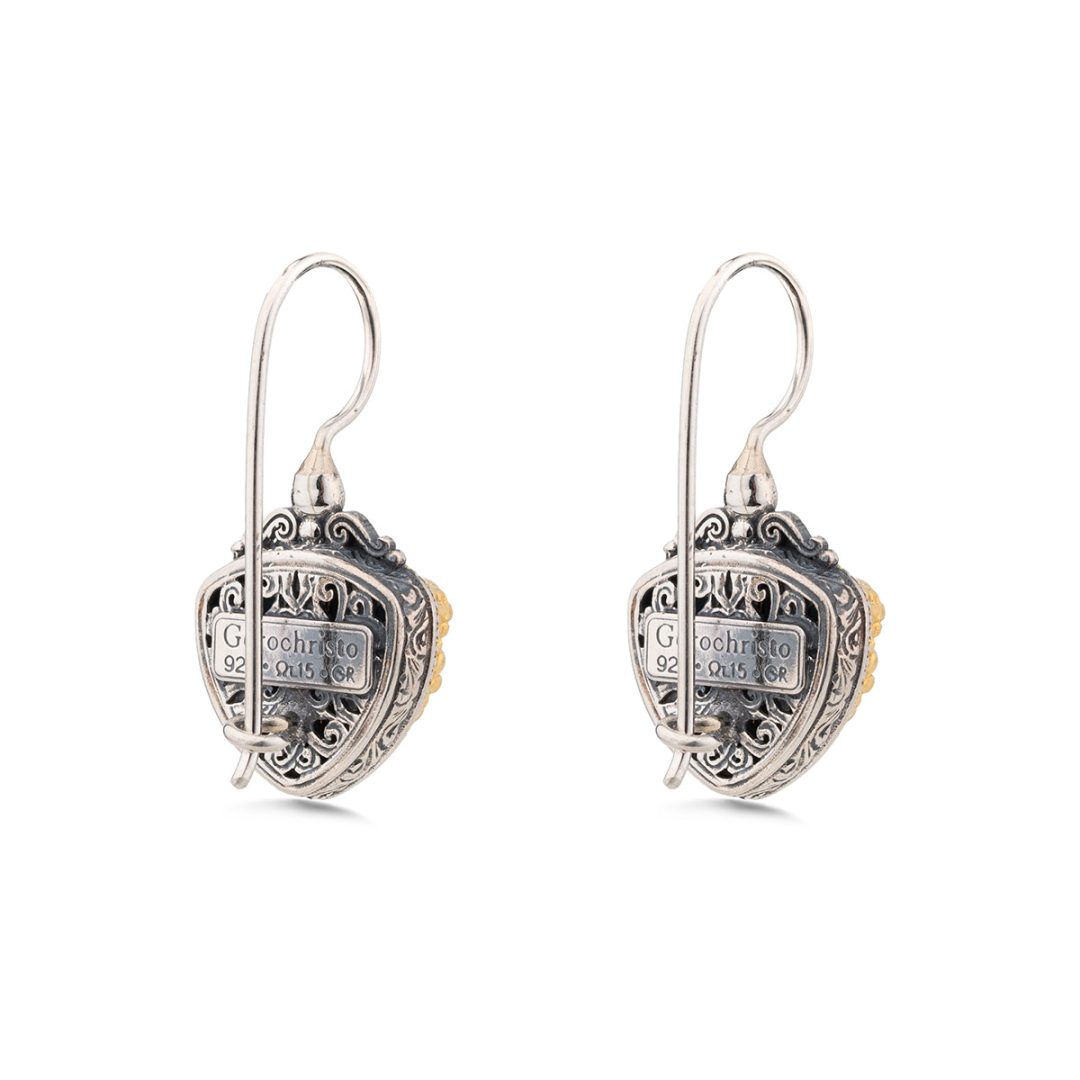 Gerochristo - Iris Triangle Earrings in 925 Sterling Silver with Turquoise Stone