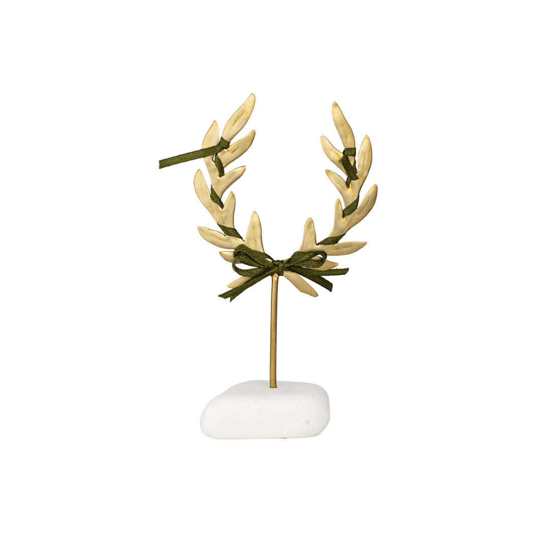 Olive Wreath Stand Decor on Thassos Marble