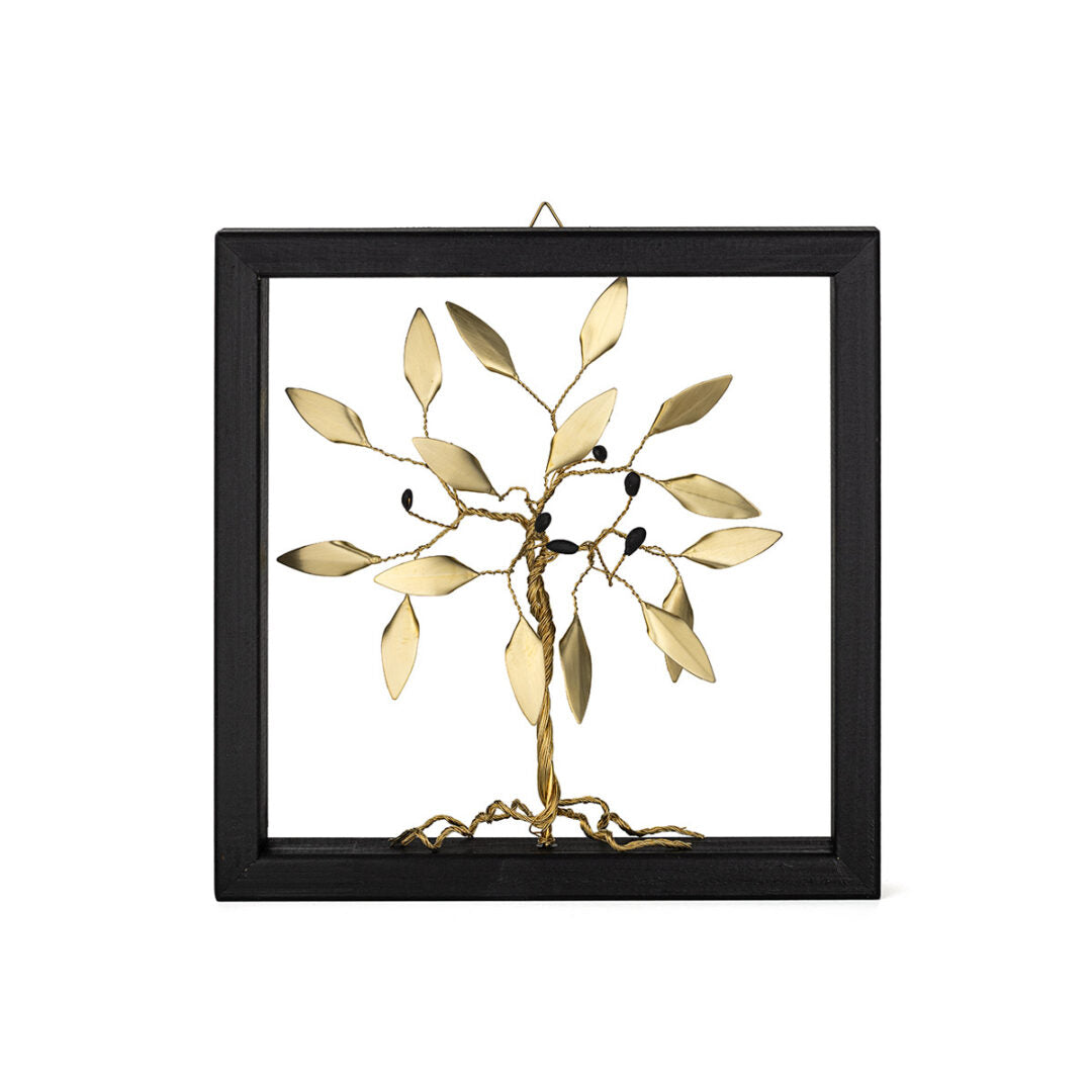 Olive Tree Wall Decoration with Wooden Frame