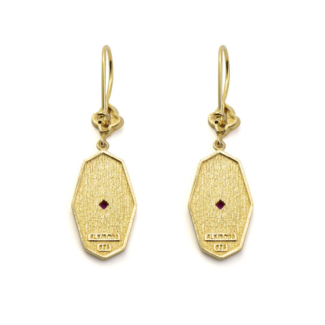 Byzantine Drop Earrings with Zircon - 925 Sterling Silver