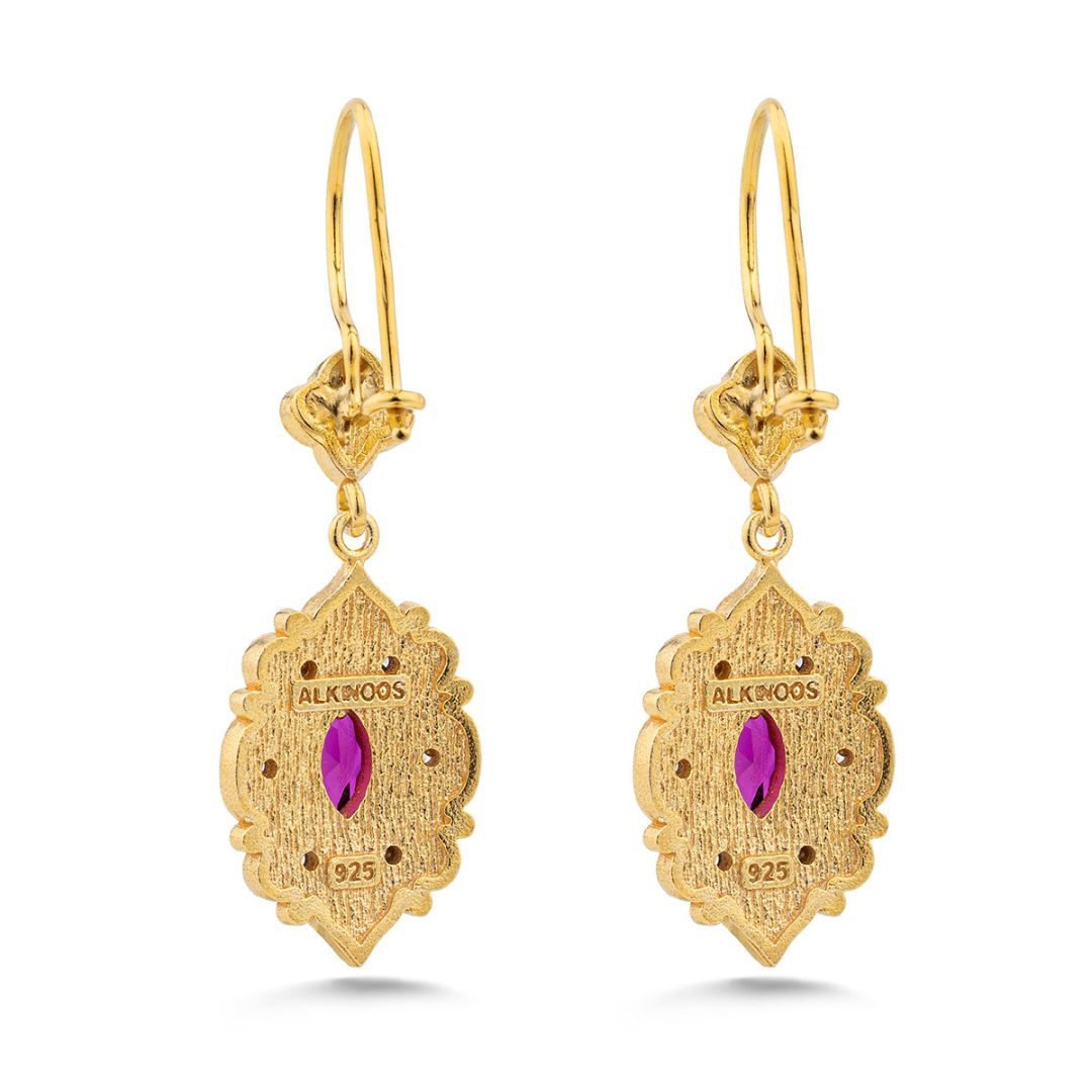 Byzantine Flower Earrings with Zircon