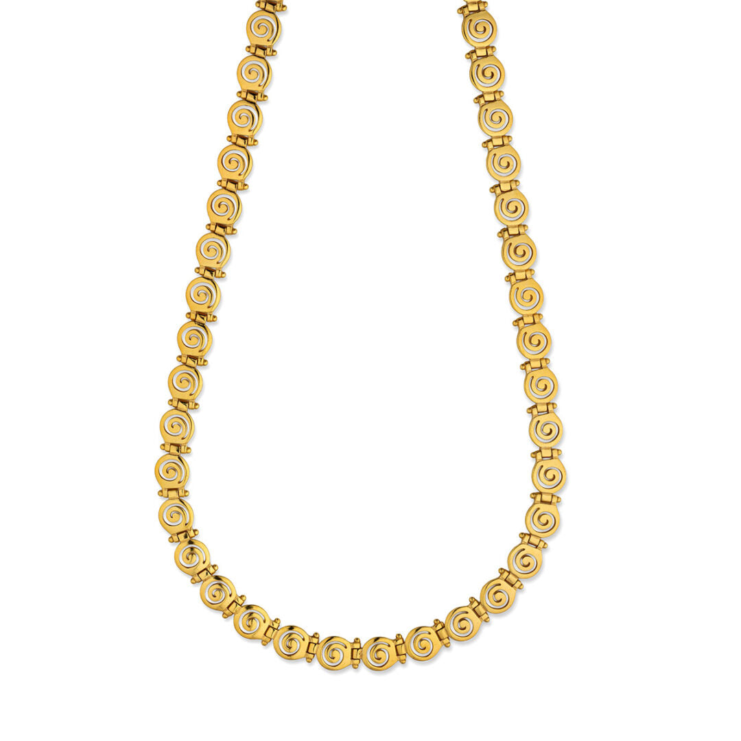 Spiral Necklace in Sterling Silver and Gold Plated
