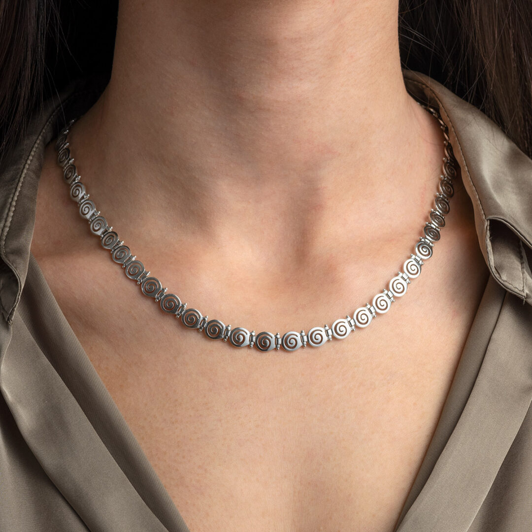 Sterling Silver Spiral Necklace