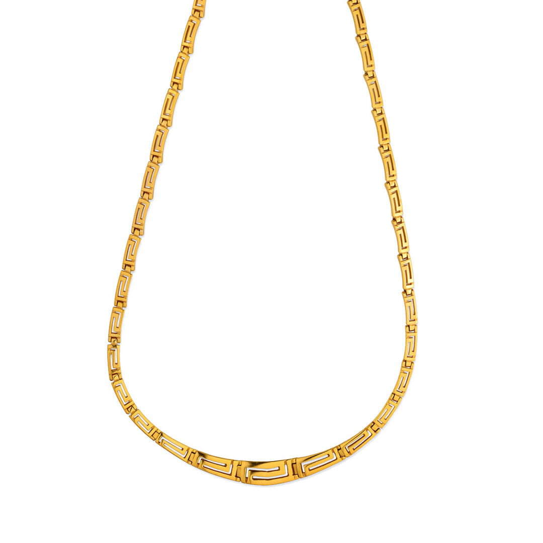 Greek Key Meander Motif Necklace in Sterling Silver