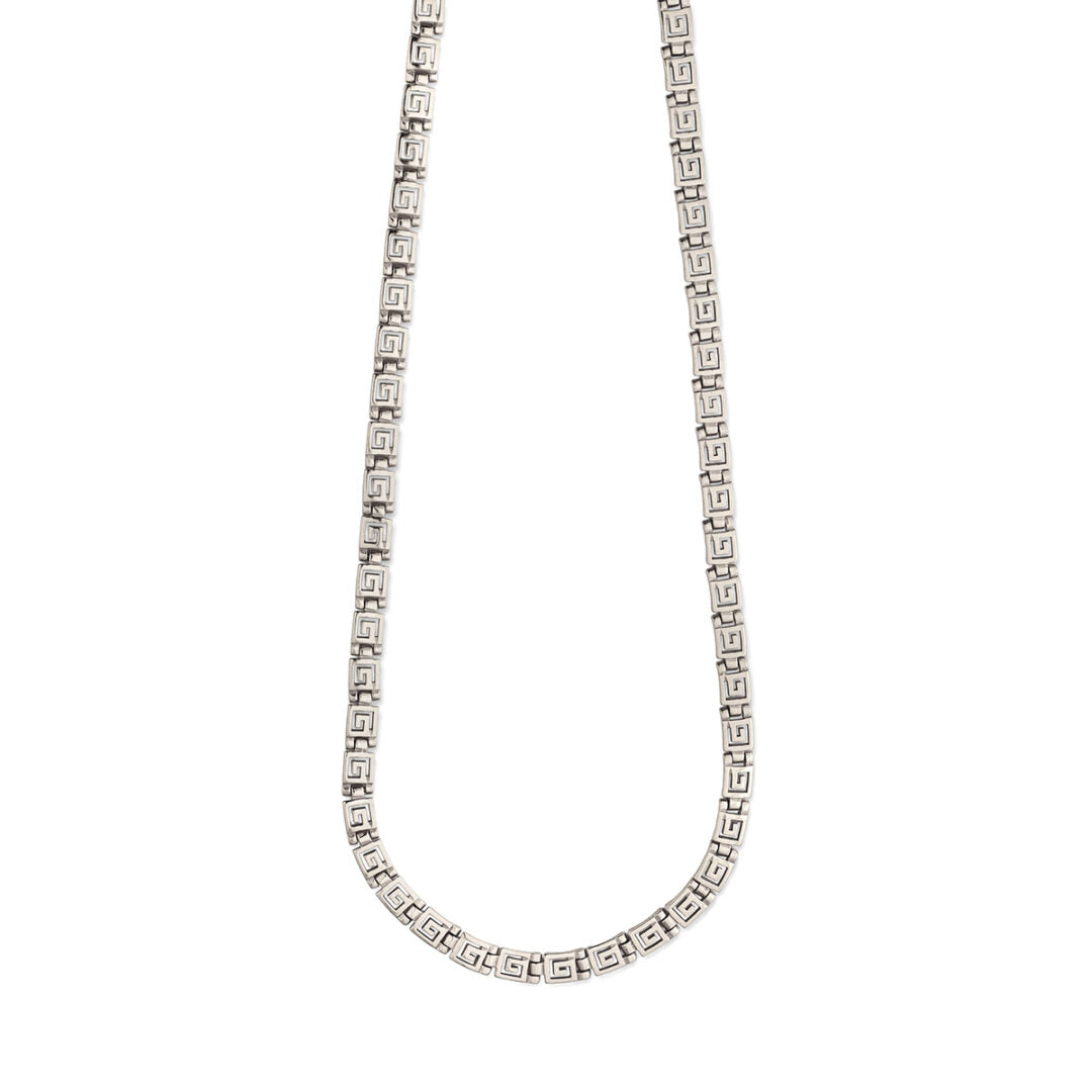 Greek Key Meander Necklace in 925 Sterling Silver