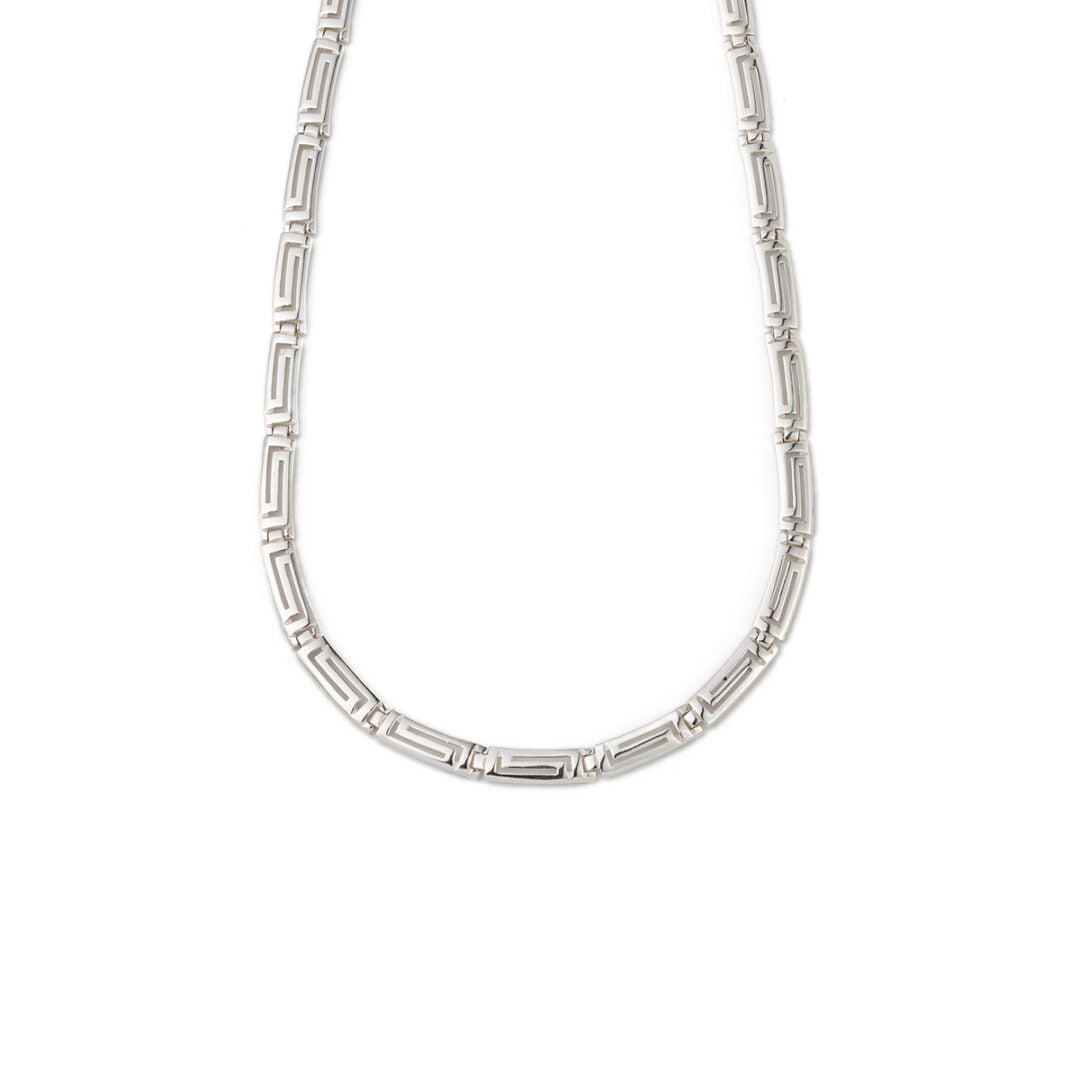 Greek Key Meander Necklace - 925 Sterling Silver