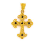Multi precious Cross in 18K Gold