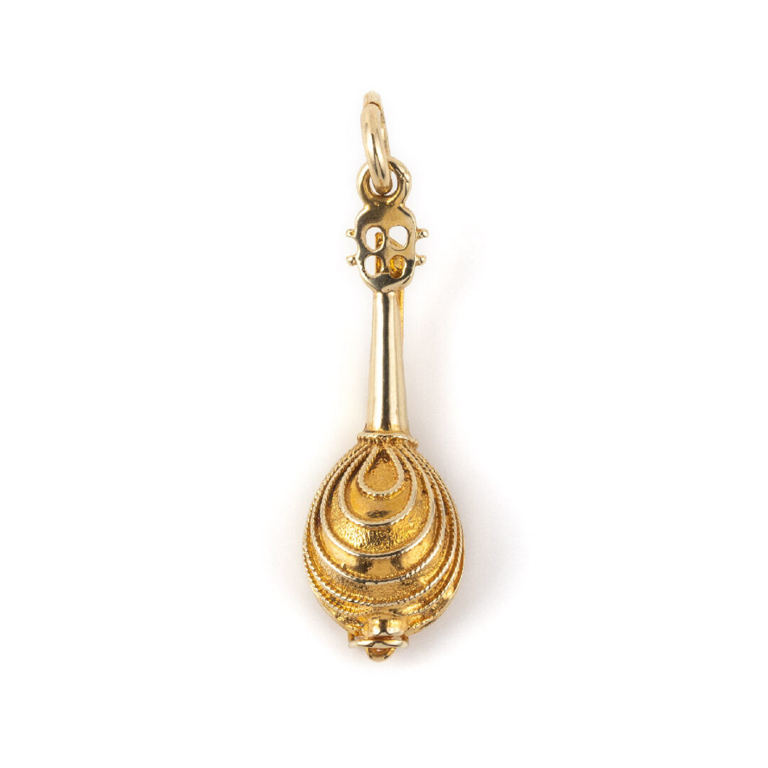 14k Yellow Gold Greek Bouzouki Charm Pendant