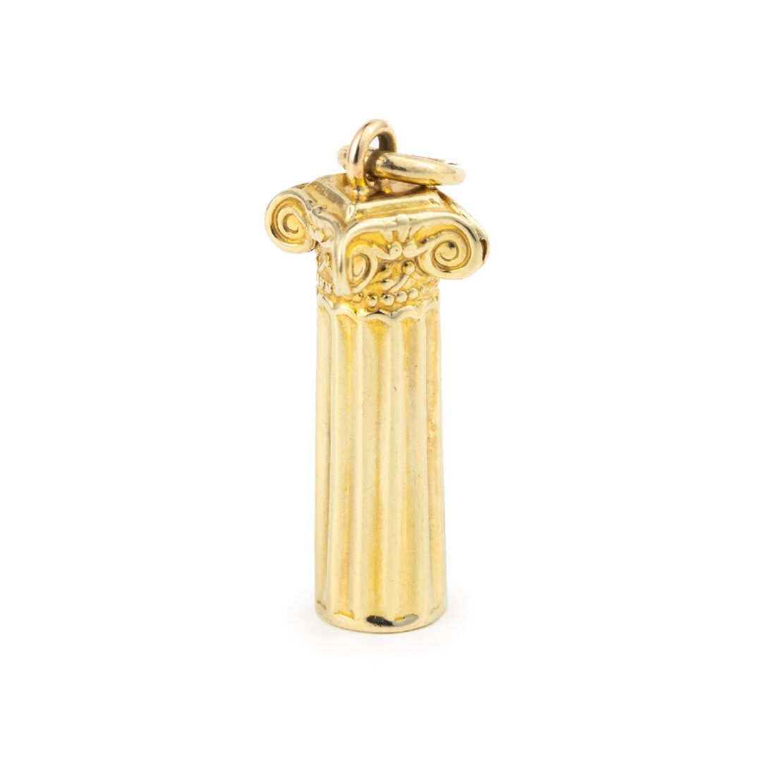 Ionic Column Ancient Greek Charm - 14K Gold