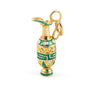 14k Gold Pendant Amphora with Red enamel &amp; Meander — Green