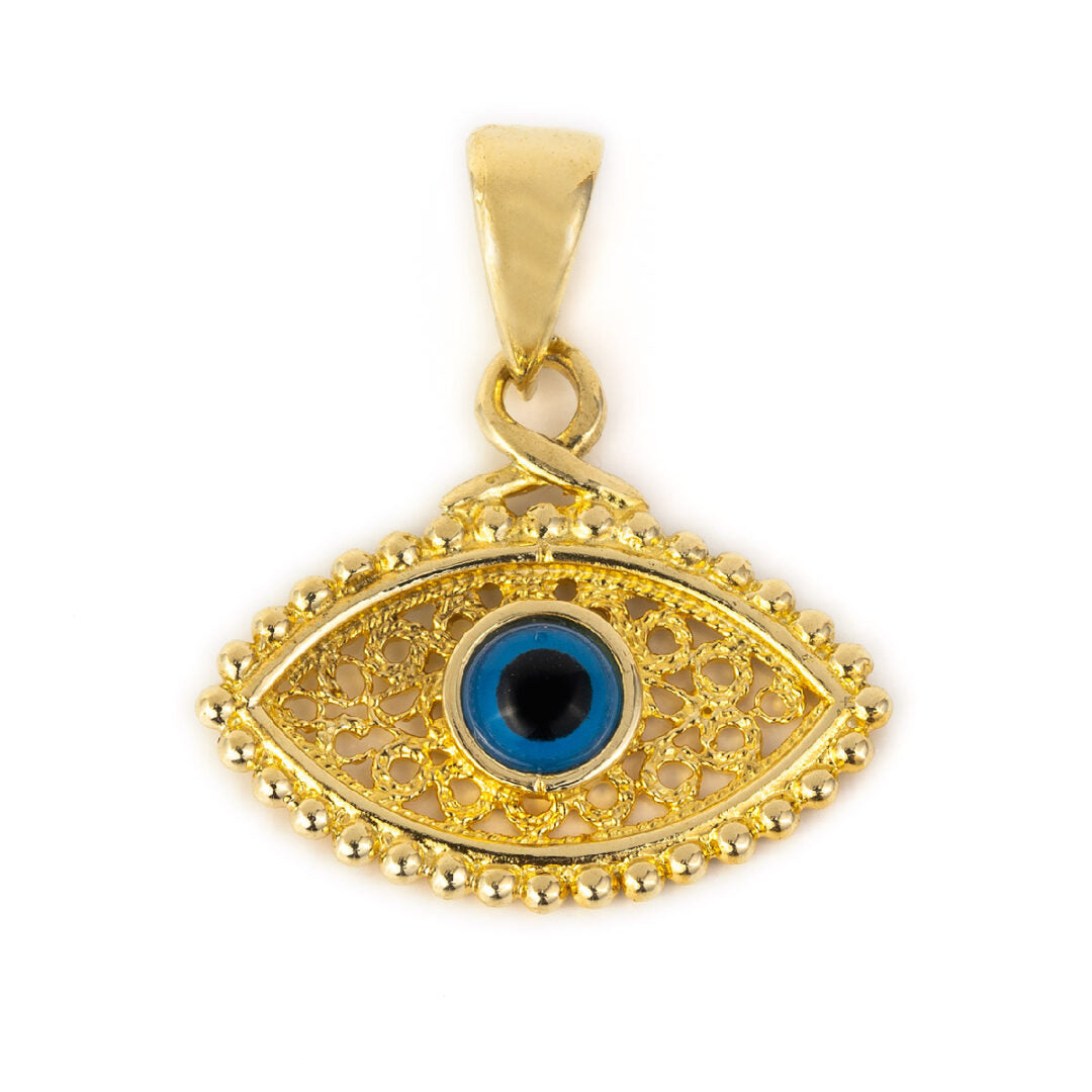 Βυζαντινό Μενταγιόν Μάτι Filigree - Χρυσό 14Κ