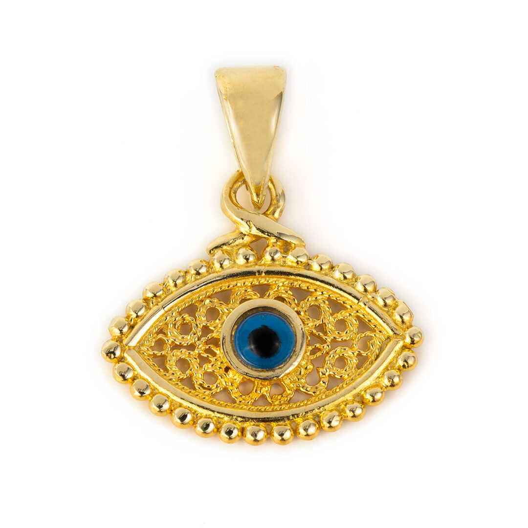 Βυζαντινό Μενταγιόν Μάτι Filigree - Χρυσό 14Κ
