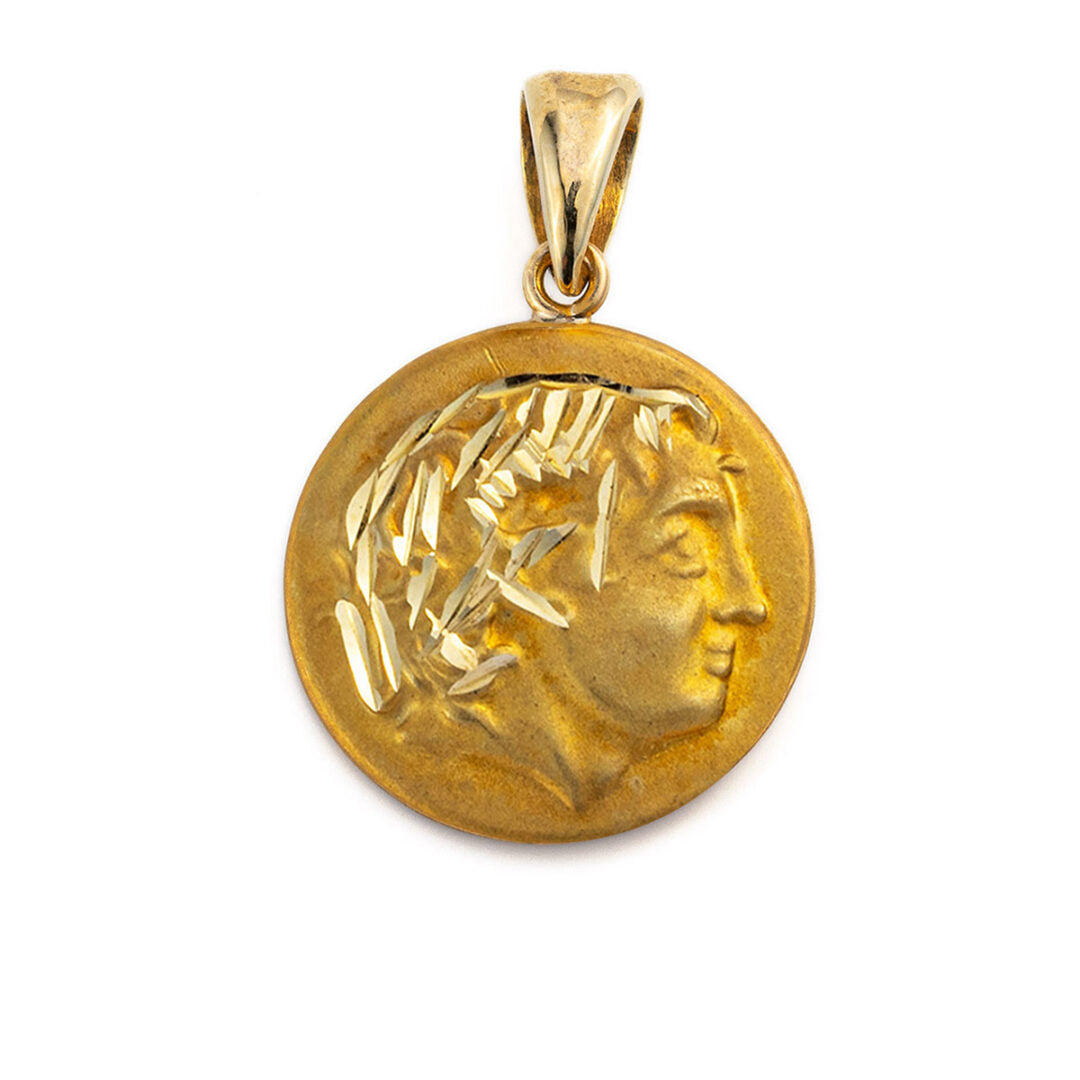 Alexander the Great Coin Pendant - 14K Gold