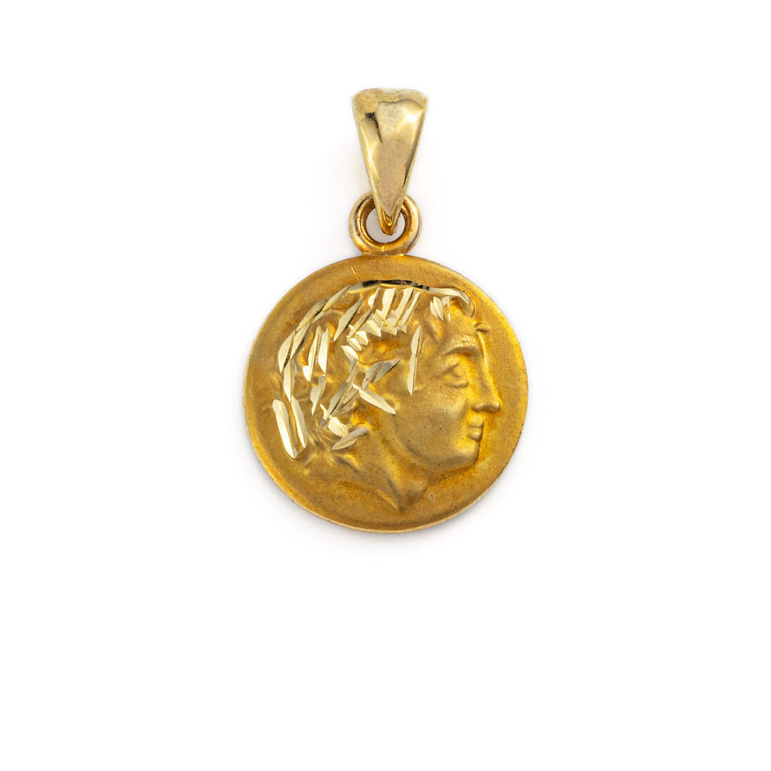 Alexander the Great Coin Pendant - 14K Gold