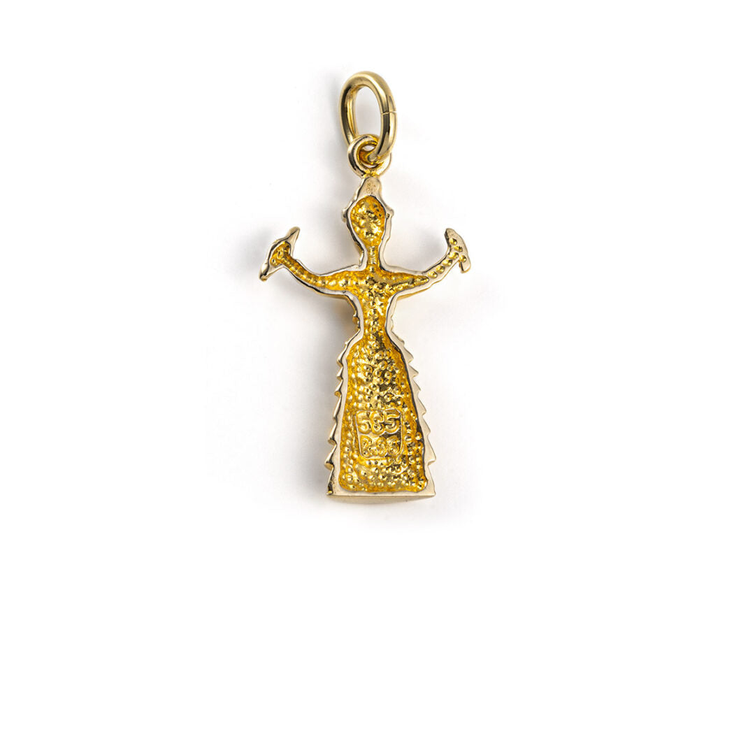 14k Gold Snake Goddess Pendant