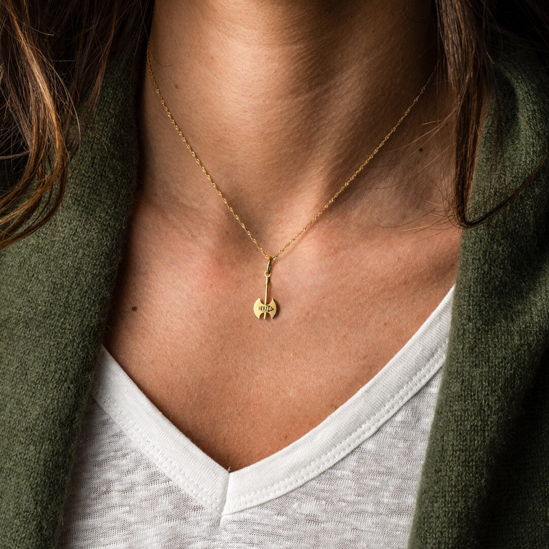Minoan Double Axe Pendant - 14K Yellow Gold