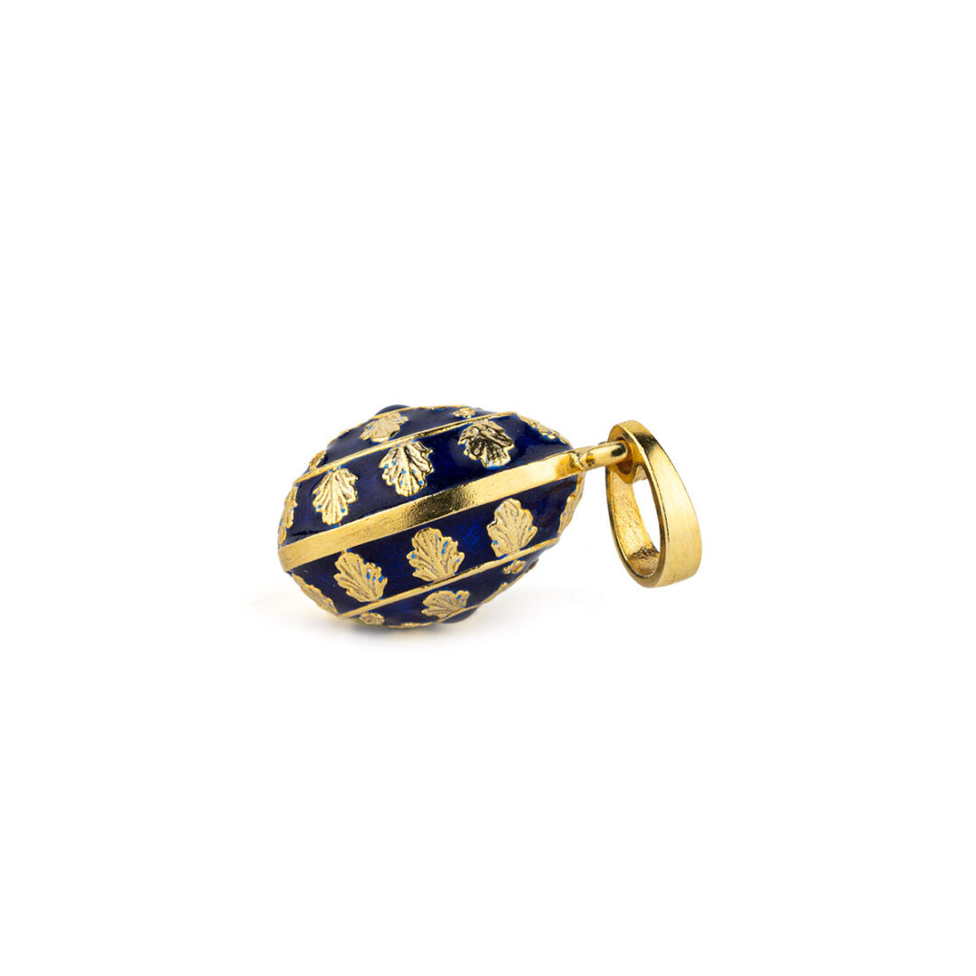 Egg Cross Pendant Necklace with Enamel - Sterling Silver and Gold Plated — Turquoise