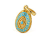 Greek Key Egg Pendant Necklace with Enamel - Sterling Silver and Gold Plated — Turquoise