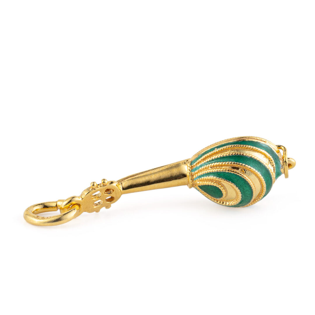 Greek Bouzouki Pendant Necklace — Green