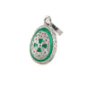 Cross Egg Pendant Necklace – 925 Sterling Silver and Green Enamel — Green