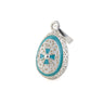 Cross Egg Pendant Necklace – 925 Sterling Silver and Green Enamel — Turquoise