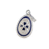 Cross Egg Pendant Necklace – 925 Sterling Silver and Green Enamel — Blue